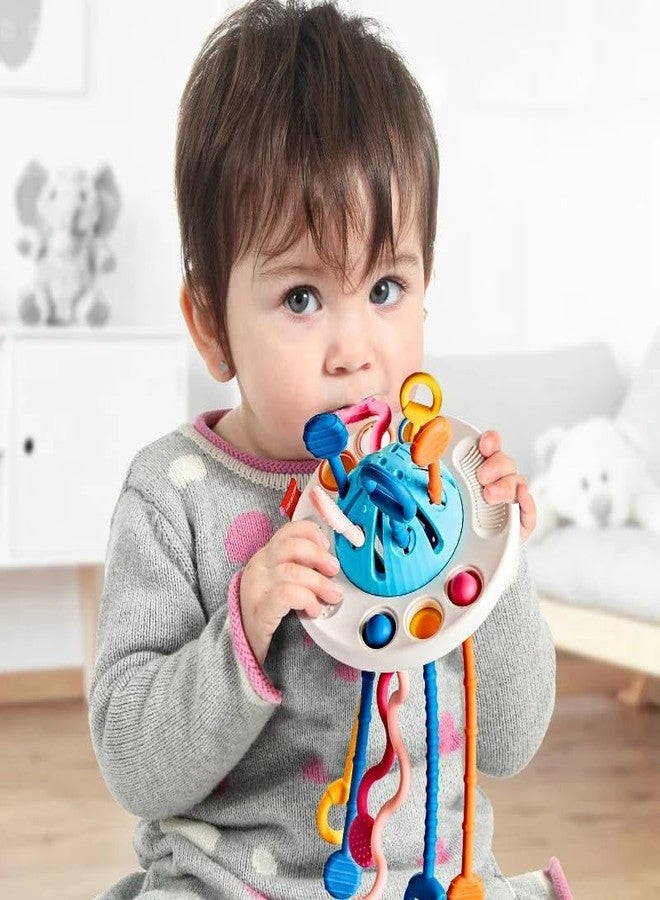 Style Keepers ألعاب أطفال من السيليكون من ستايل كيبرز، مزودة بخيط سحب وقرص طائر متعدد الحواس، لعبة لتنمية المهارات الحركية، لعبة سفر خالية من مادة BPA، مناسبة للأطفال من عمر 18 شهرًا فما فوق. - Image 4